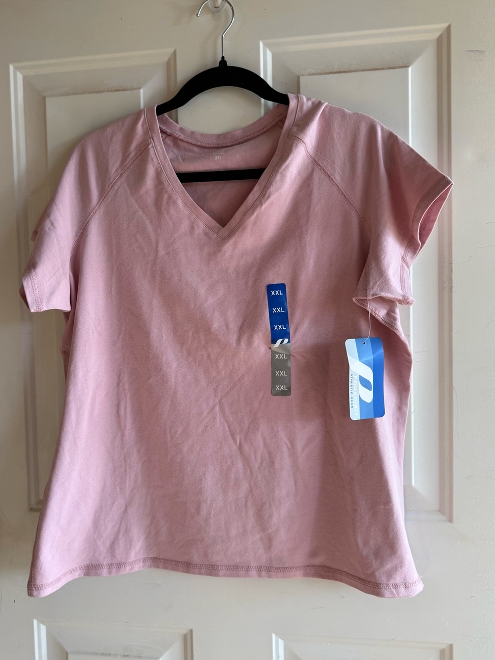 New Prospirit Women's Mauve V-Neck Short Sleeve Tee XXL Cotton